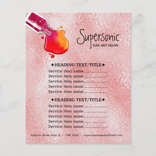 Rosa struktur polerkonstsalong flygblad (Framsidan)