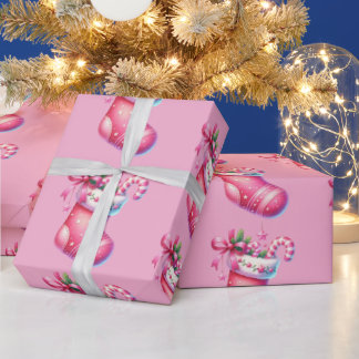 Rosa strumpa jul  presentpapper