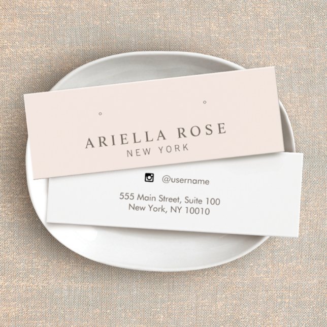  Rosa Stud Earring Jewelry Visning Card Litet Visitkort (Skapare uppladdad)