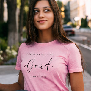 Rosa Student Modern Elegant Script Studenten T Shirt
