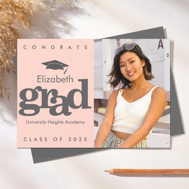  rosa, studenten fotot grått, modern fet stil meddelande (Skapare uppladdad)