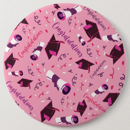 Rosa Studenten Grattis Knapp