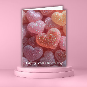 Rosa Sugar candy Hearts Valentine's Hälsning Kort