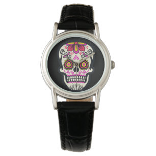 Rosa Sugar Skull Armbandsur