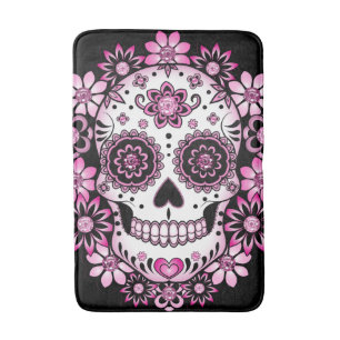 Rosa Sugar Skull Badrumsmatta