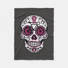 Rosa Sugar Skull, Day of the dead Fleecefilt