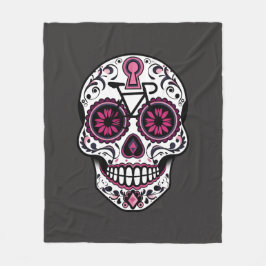 Rosa Sugar Skull, Day of the dead Fleecefilt