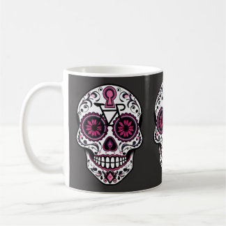 Rosa Sugar Skull, Day of the dead Kaffemugg