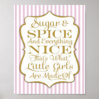 Rosa Sugar & Spice Girls, av typen Sign Print