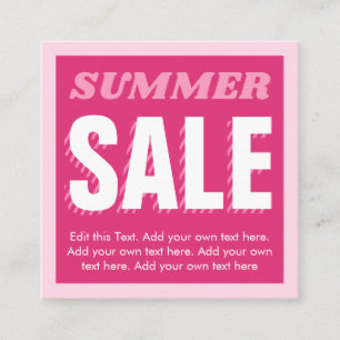 Rosa Sumer Sale Affärskort Tilläggskort
