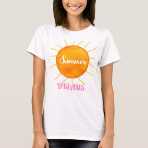 Rosa Summer Dreams Gult Orange Sol T Shirt
