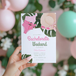 Rosa Summertime Glam | Bachelorette Helg Inbjudningar