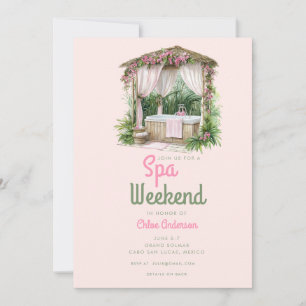 Rosa Summertime Glam Bachelorette Helg Inbjudningar