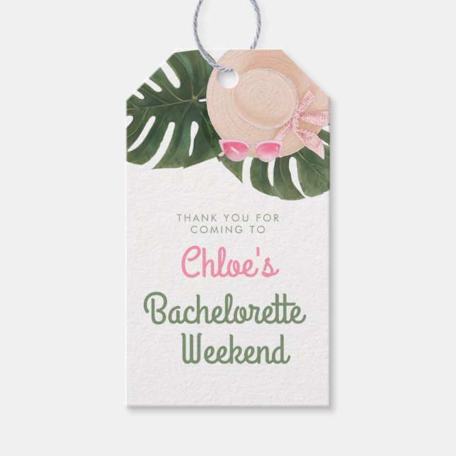 Rosa Summertime Glam | Bachelorette Tack Presentetikett (Framsidan)