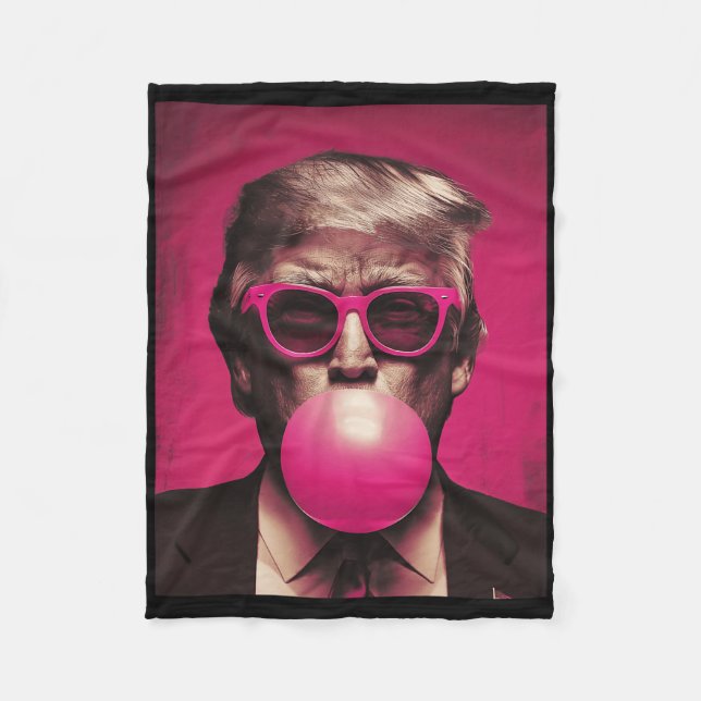 Rosa Sungles Trump Bubble Gum Fleecefilt (Framsidan)