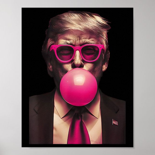 Rosa Sungles Trump Bubble Gum Shirt 2024 Vote Pres Poster (Framsidan)