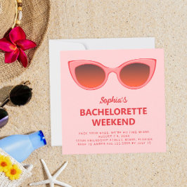 Rosa Sunnies Beach Bachelorette Helg Inbjudningar
