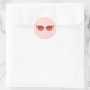 Rosa Sunnies, Cat Öga sollass, Feminina Shades Runt Klistermärke