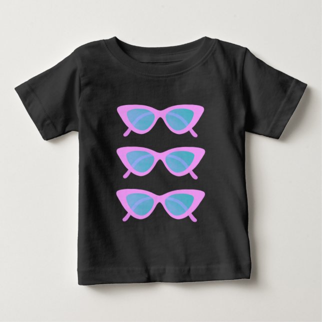 "Rosa Sunnies", tryckta barn T Shirt (Framsida)