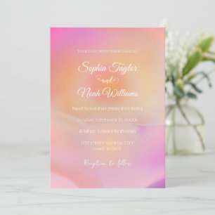 Rosa Sunrise Gradient Aesthetic Inbjudningar