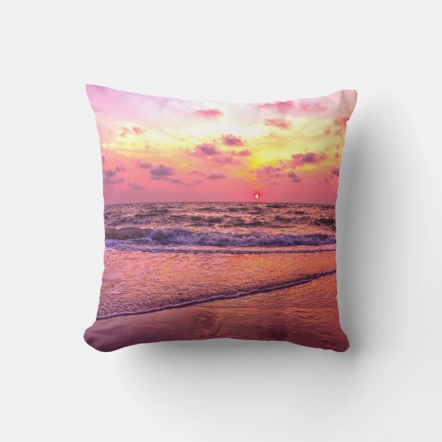 Rosa Sunset Beach Neapel, Florida Pillow Kudde (Framsida)