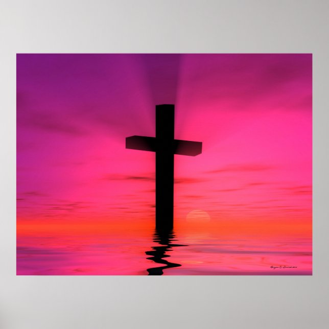Rosa Sunset Christian Kor Art Skriv ut Poster (Framsidan)