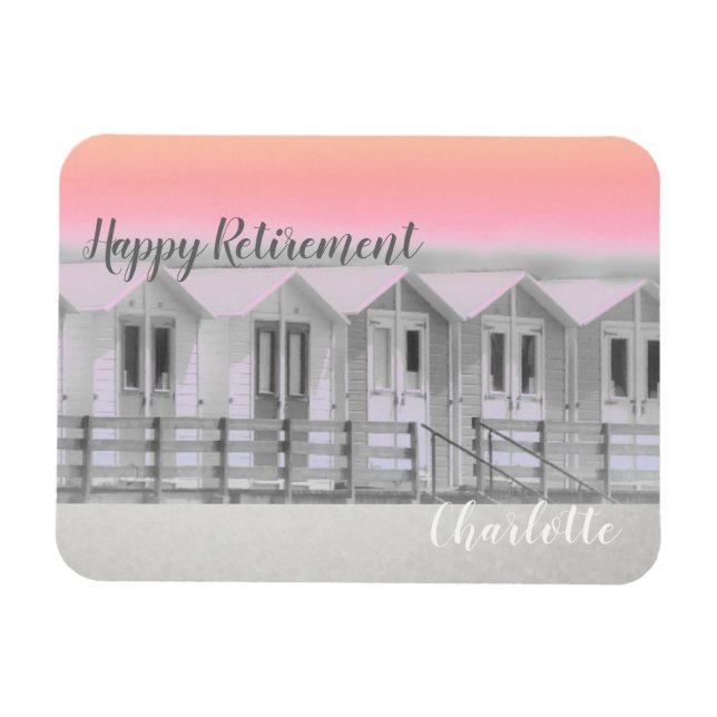 Rosa sunset Cornish strandhut pension-gåva Magnet (Horisontell)