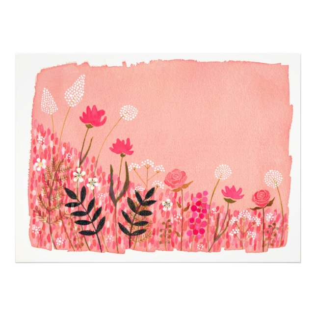 Rosa Sunset Dreamscape Garden Ligcape Scene Fototryck (Framsidan)