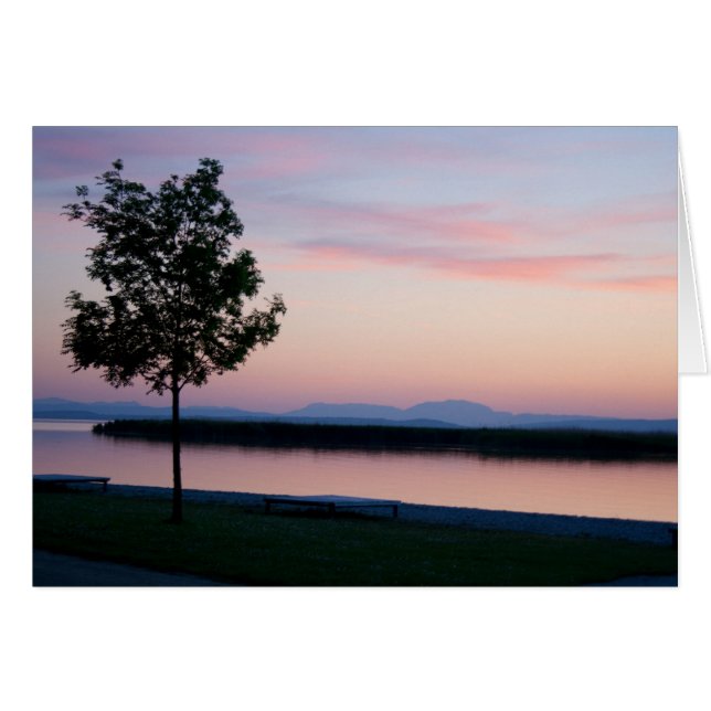 Rosa Sunset Hälsningskort (Framsidan Horizontal)