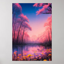 Rosa Sunset-harmoni Poster