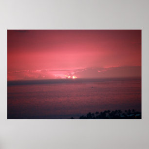 Rosa Sunset Himlar Poster