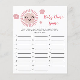 Rosa Sunshine Baby Namn Shower Game