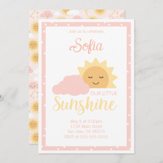 Rosa Sunshine Theme Inbjudningar