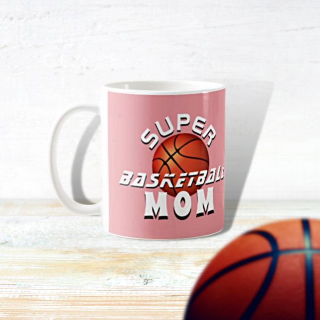 Rosa super basketboll mamma sportig mor kaffemugg (Skapare uppladdad)