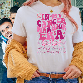 Rosa Support Tribe Namn My Cancer Warrior Era T Shirt
