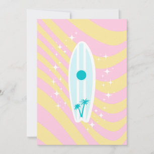 Rosa Surfboard, Beach Art, Tropical Vibes, Preppy Tack Kort