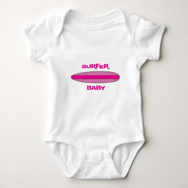 Rosa Surfer Baby T-shirt (Framsida)