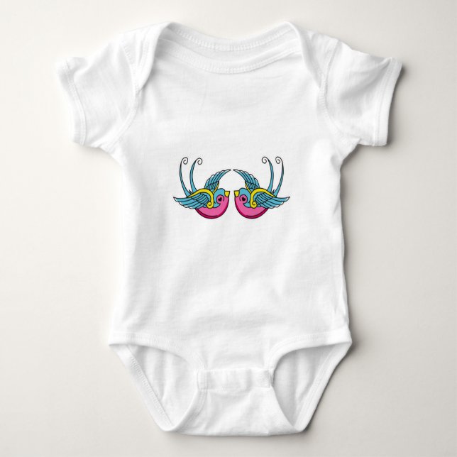 rosa svalor tee shirt (Framsida)