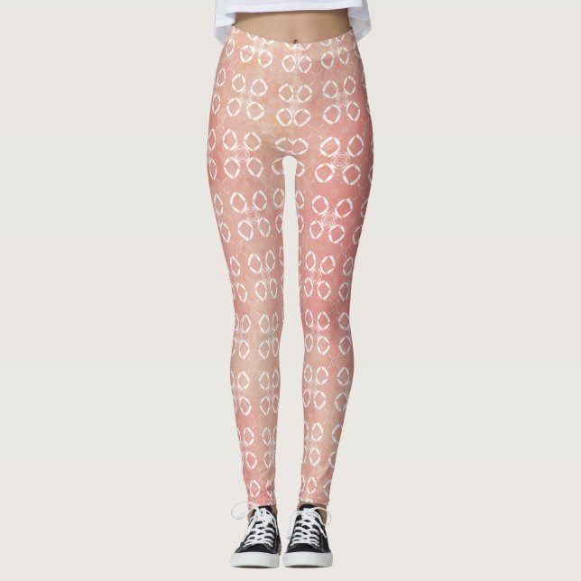 Rosa Svamp och cirklar Leggings (Framsida)