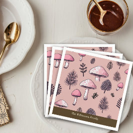 Rosa Svampar Rustic Thanksgiving Anpassa Pappersservett