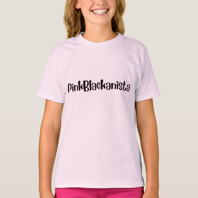 rosa svart anista t-shirt (Framsida)