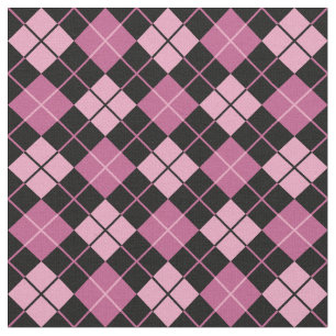 Rosa-Svart Argyle Tyg