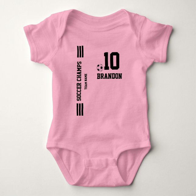 rosa, svart, baby-personlig t shirt (Framsida)