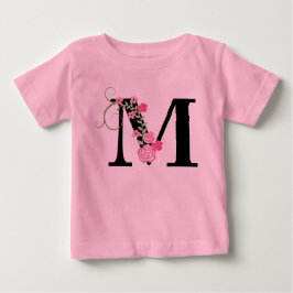 Rosa/svart Blommigt Monogram Tutu Bodykostym Tee