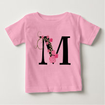 Rosa/svart Blommigt Monogram Tutu Bodykostym
