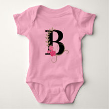 Rosa/svart Blommigt Monogram Tutu Bodykostym