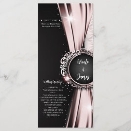Rosa & Svart Elegant Lyxig Bröllopsprogram Program