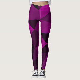 Rosa svart geometriskt nätmönster leggings