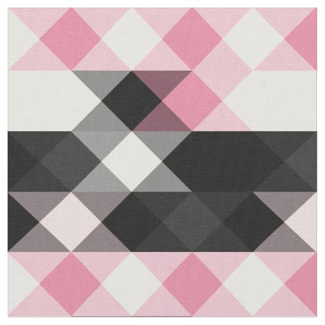rosa svart grå vit geometrisk tyg (Närbild)