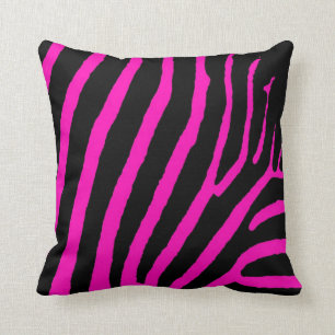 Rosa svart hallon zebradrift kastkudde kudde